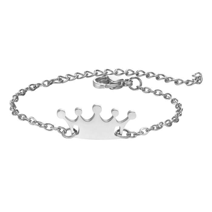 Wholesale Stainless Steel Adjustable Princess Crown Bracelet