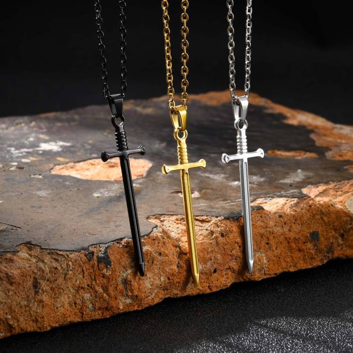 Wholesale Stainless Steel Sword Pendant Necklace