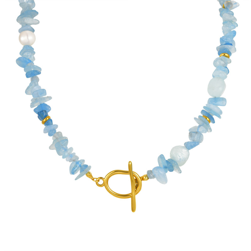 Wholesale Stainless Steel Irregular Stones Necklace