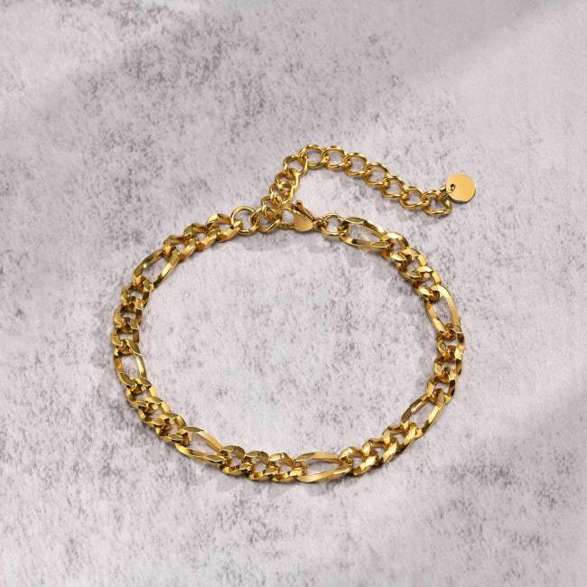 Wholesale Stainless Steel Mens Figaro Chain Bracelet