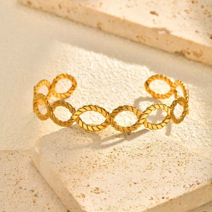 Wholesale Stainless Steel Twist Open Bangles