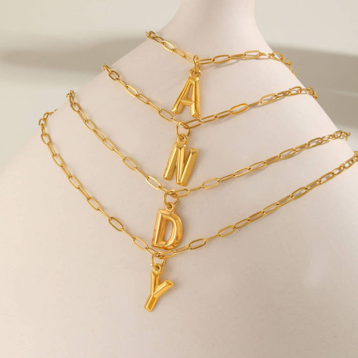 Wholesale Stainless Steel Monogram Necklace
