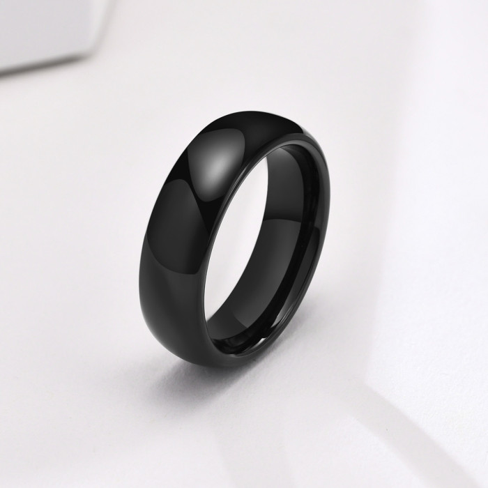 Wholesale Classic 6mm Black Tungsten Wedding Ring