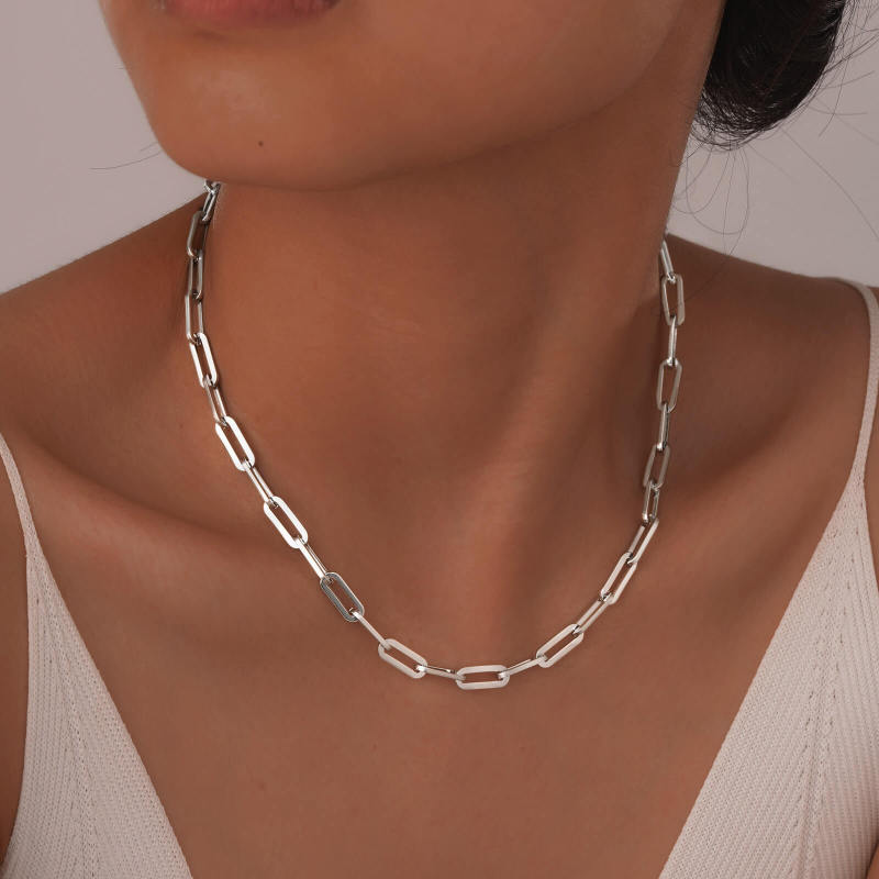 Wholesale Stainless Steel Chunky Paperclip Chain Necklace