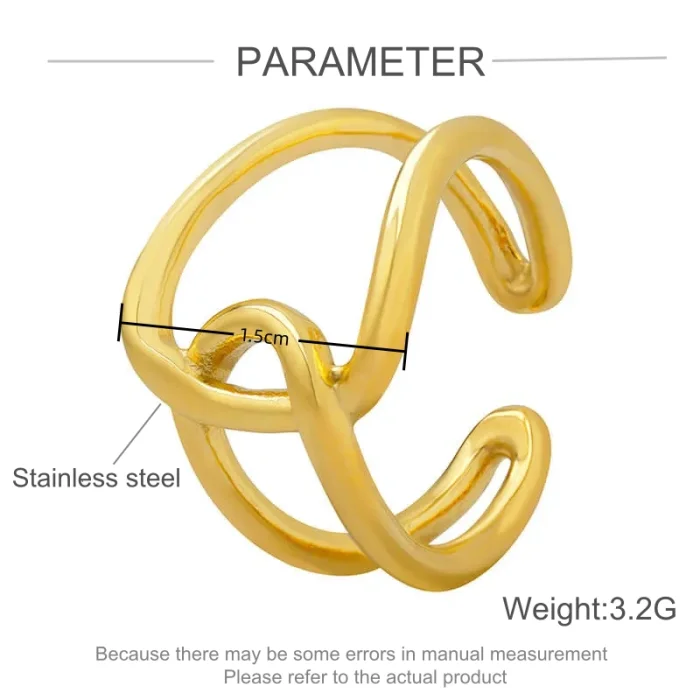 Wholesale Stainless Steel Steel Interlocking Open Ring