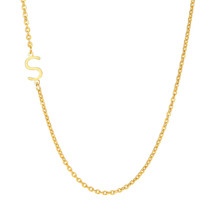Wholesale Stainless Steel Initial Necklace