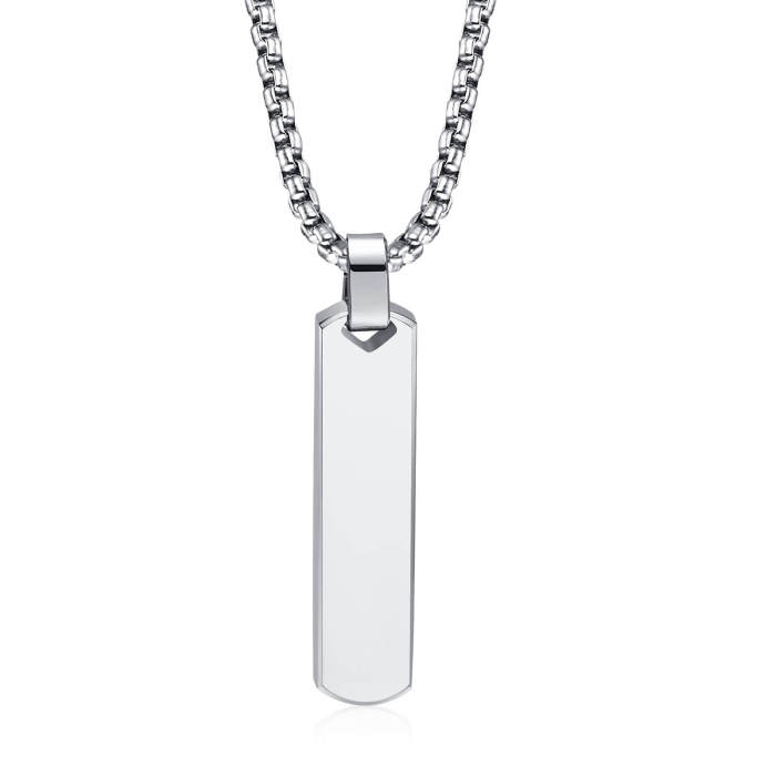 Wholesale Stainless Steel Personalized Mens Bar Necklace