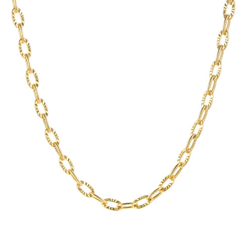 Wholeasle Stainless Steel Hammered Link Chain Necklace