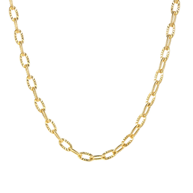 Wholeasle Stainless Steel Hammered Link Chain Necklace
