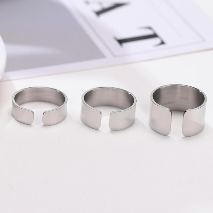 Wholesale Stainless Steel Simple Adjustable Band Ring