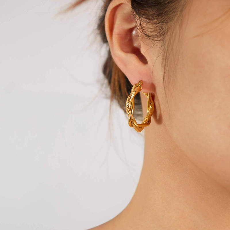 Wholesale Stainless Steel Twist Women Earring
