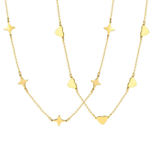 Wholesale Stainless Steel Heart Embellished Chain Necklace