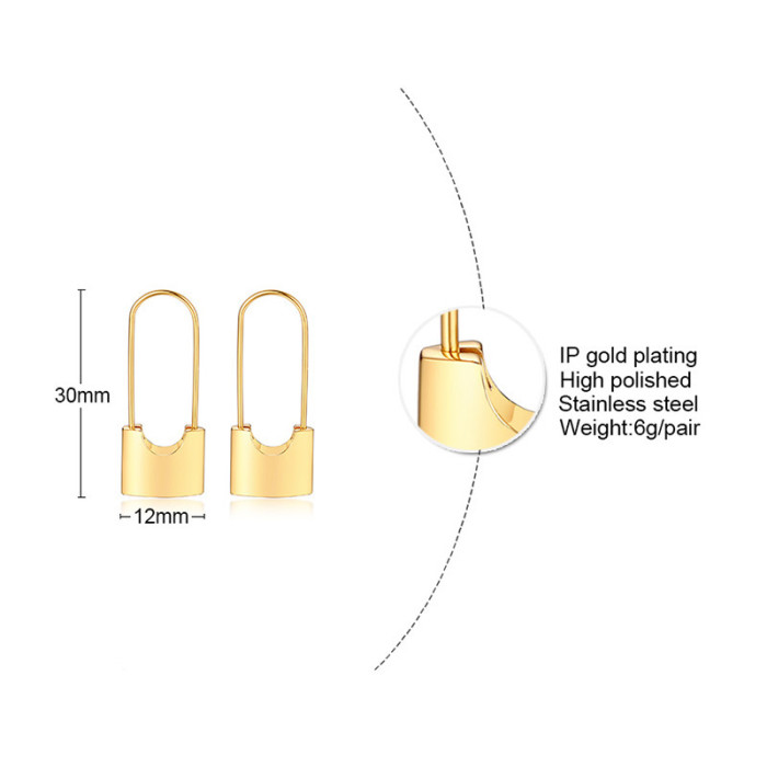 Wholesale Stainless Steel Lock Earring