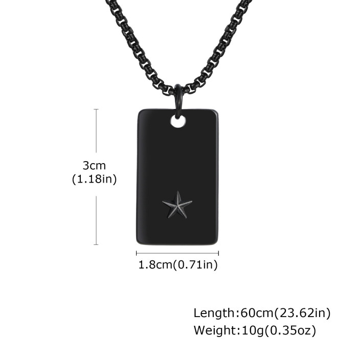 Wholesale Stainless Steel Pentagram Dog Tag