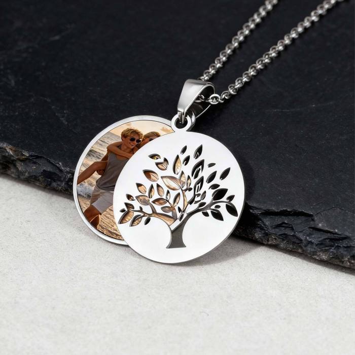 Wholesale Stainless Steel Tree of Life DIY Photo Necklace
