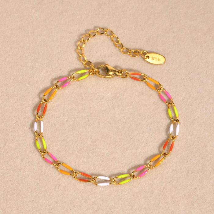 Wholesale Stainless Steel Colorful Chain Bracelet