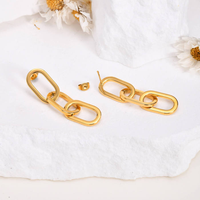 Wholesale Stainless Steel Chain Link Drop Earrings