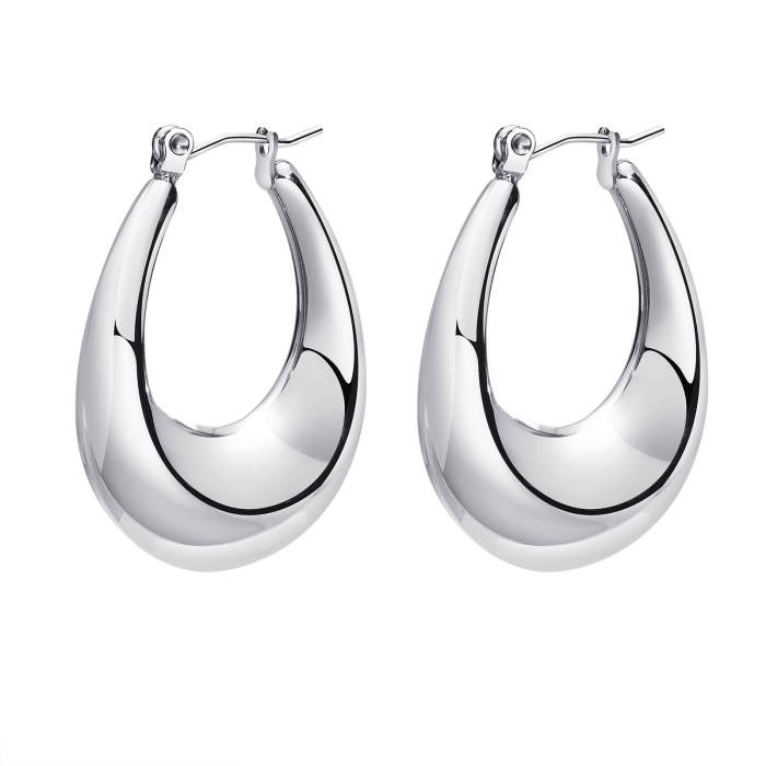 Wholesale Stainless Steel Hollow Hoop Earrings