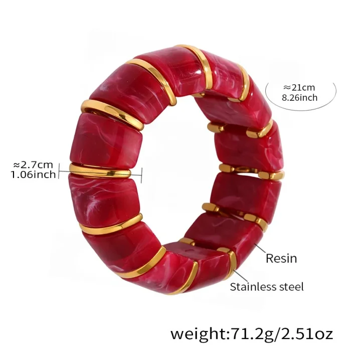 Wholesale Colorful Resin Stretch Bracelet