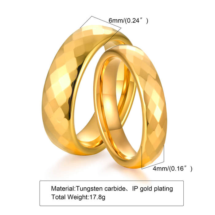 Wholesale Diamond Faceted Tungsten Wedding Bands