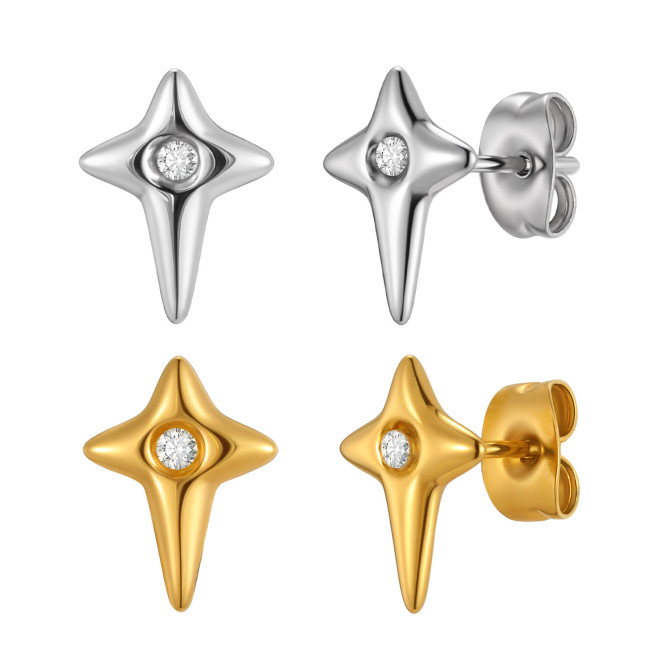 Wholesale Stainless Steel North Star Stud Earrings