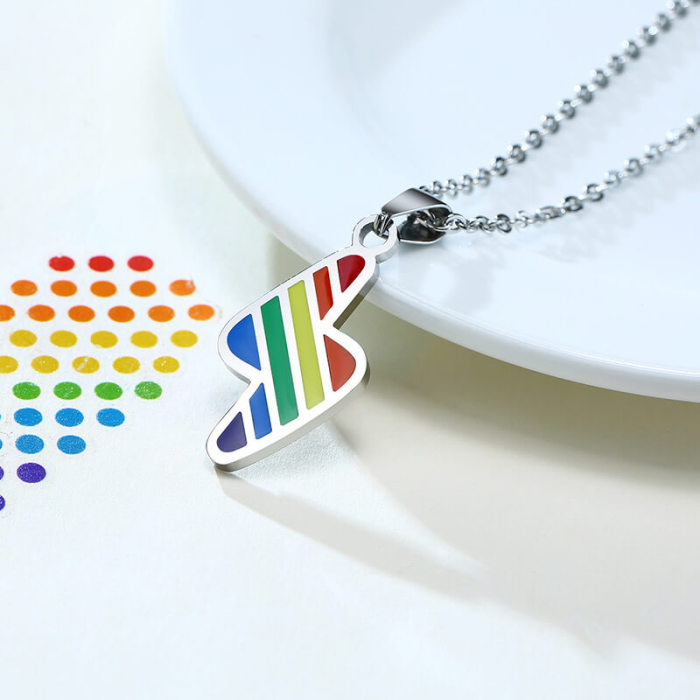 Wholesale Stainless Rainbow Lightning Necklace