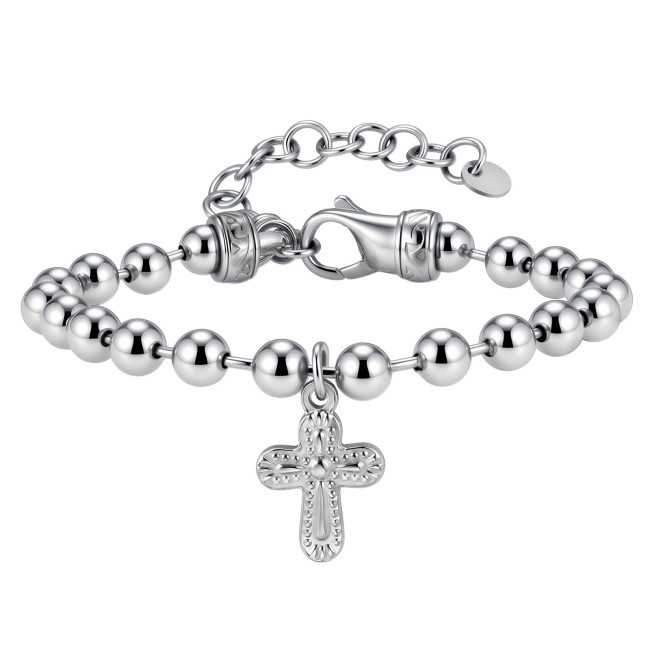 Wholesale Stainless Steel Cross Bead Bracelet