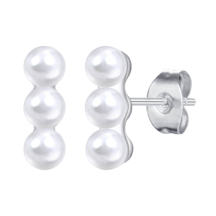 Wholesale Copper Imitation Pearl Earrings