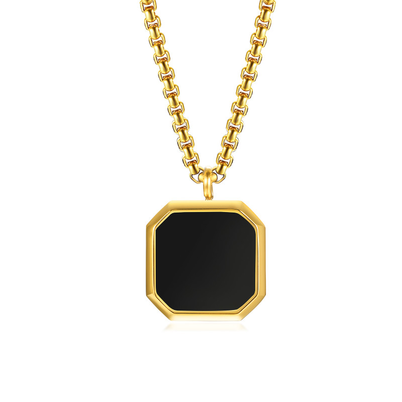 Wholesale Stainless Steel Men's Octagonal Enamel Pendant