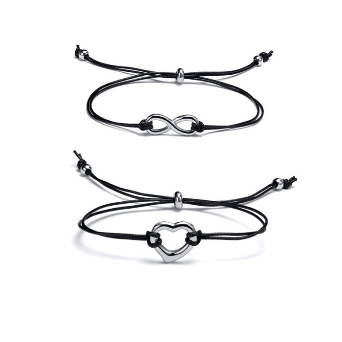 Wholesale Stainless Steel Infinity Heart Bracelet
