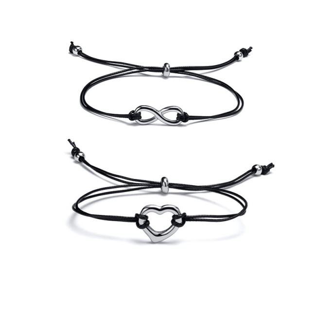 Wholesale Stainless Steel Infinity Heart Bracelet