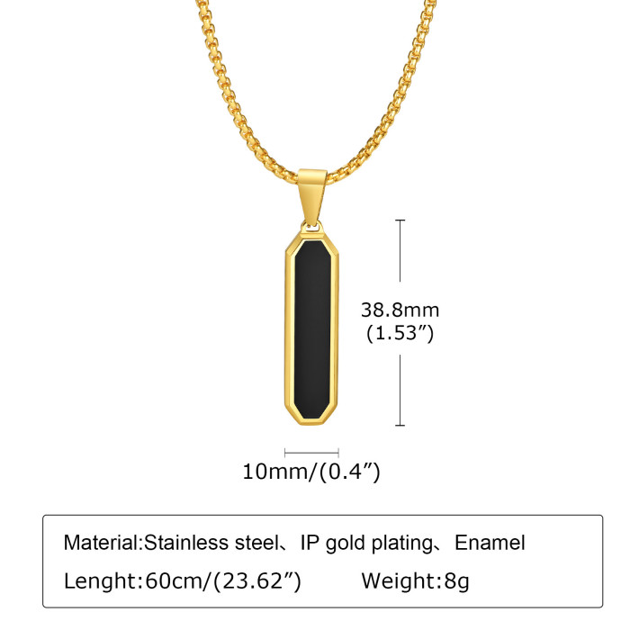 Wholesale Stainless Steel Men's Vertical Bar Octagonal Pendant