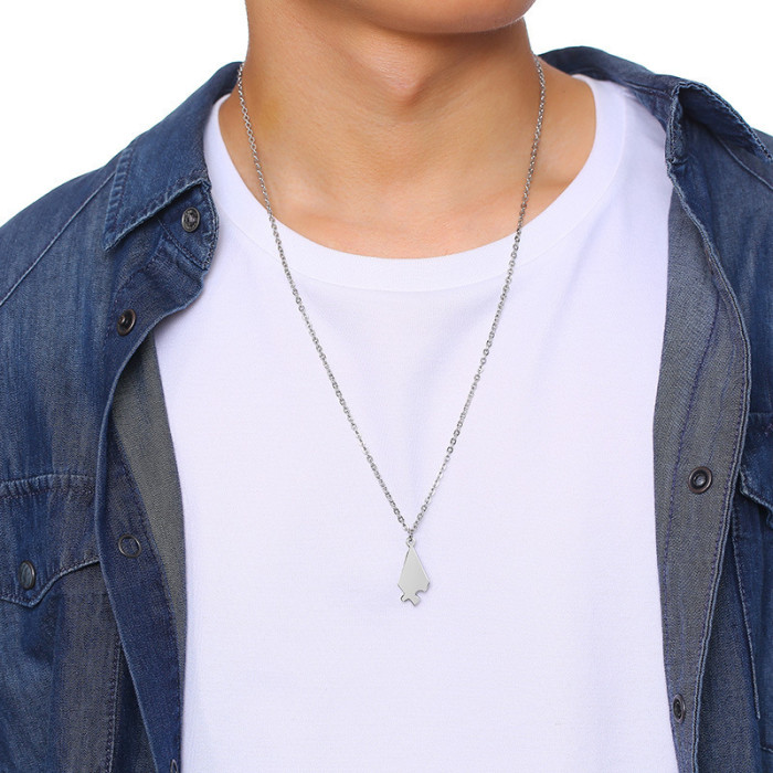 Wholesale Stainless Steel Matching Puzzle Piece Necklace Set
