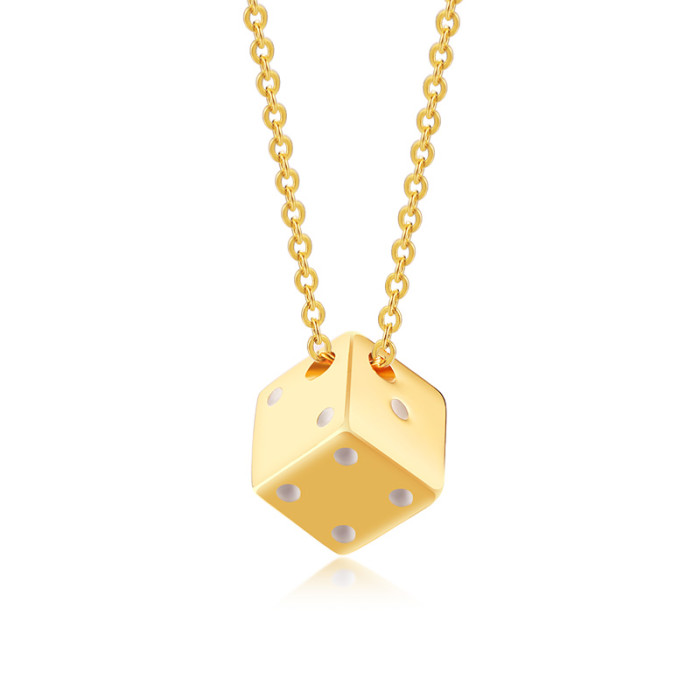 Wholesale Stainless Steel Fashion Dice Pendant Necklace