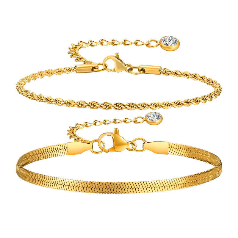 Wholesale Stainless Steel Ins Double Layer Bracelet