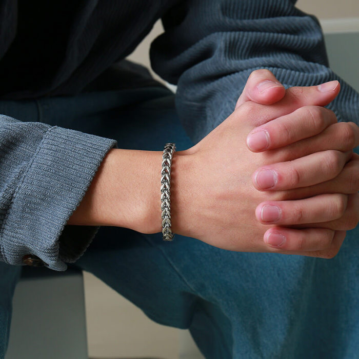 Wholesale Stainless Steel Men's Foxtail Chain Bracelet