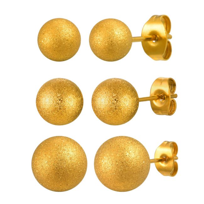 Wholesale Stainless Steel Brushed Bead Earrings