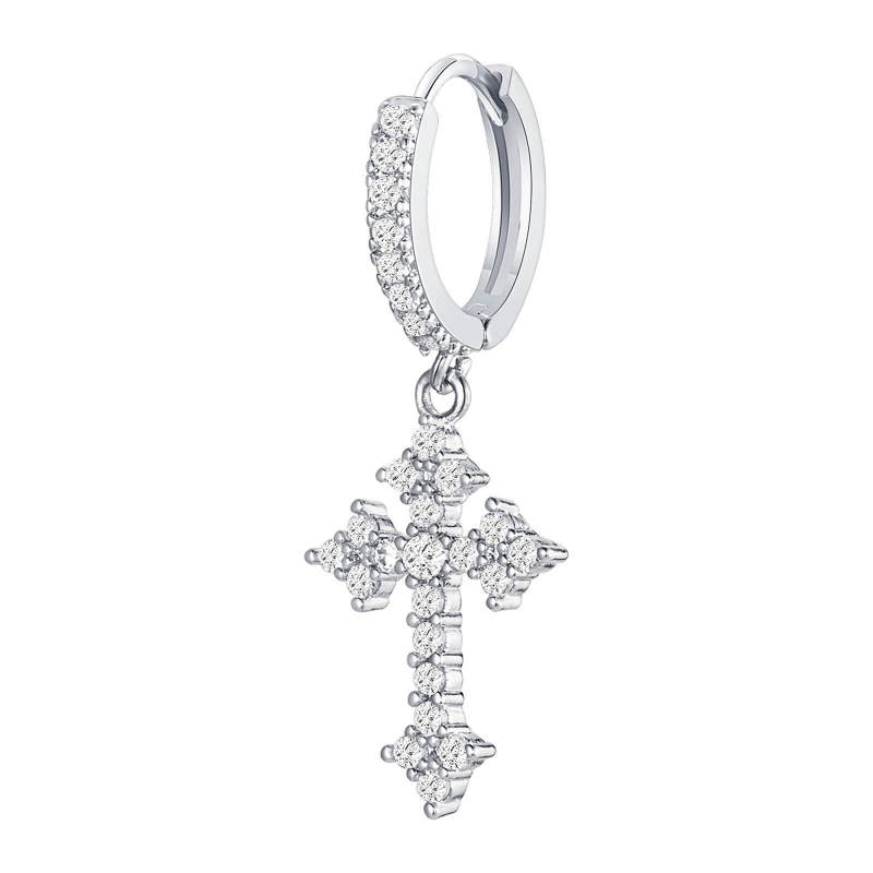 Wholesale Copper Zirconia Cross Earrings
