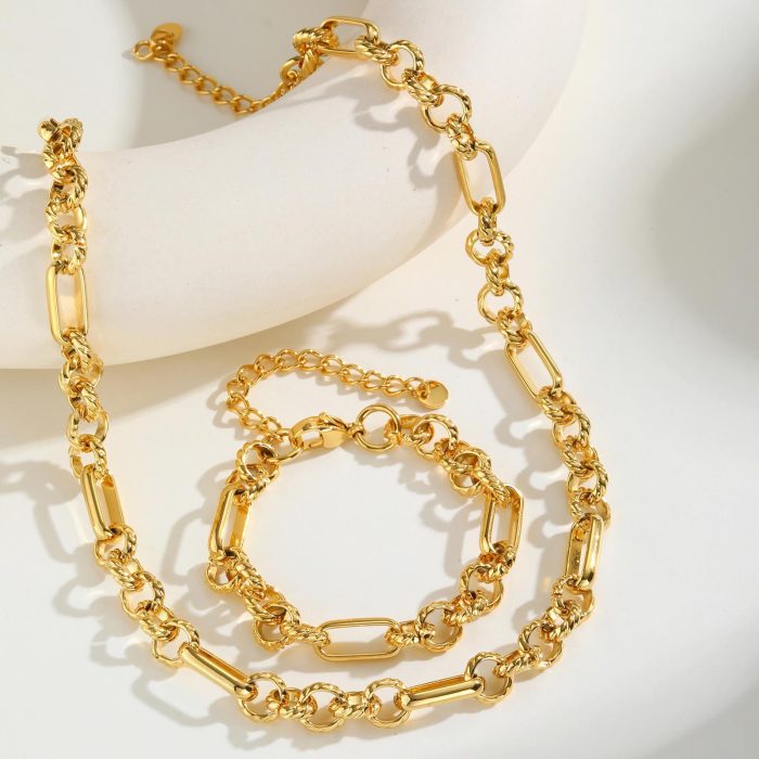 Wholesale Stainless Steel Bracelet Necklace Set