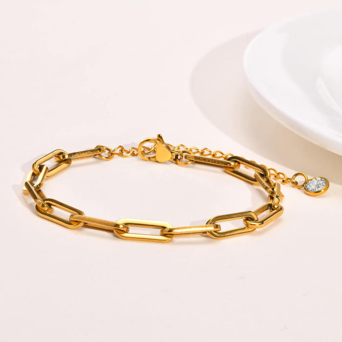 Wholesale Stainless Steel Adjustable Chunky Paperclip Bracelets