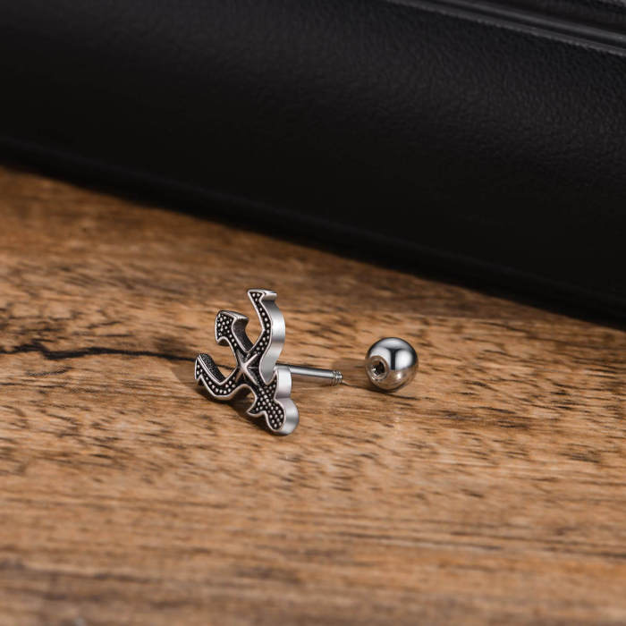 Wholesale Stainless Steel Trident Stud Earrings