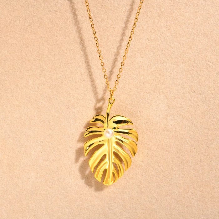 Wholesale Stainless Steel Monstera Leaf Pendant