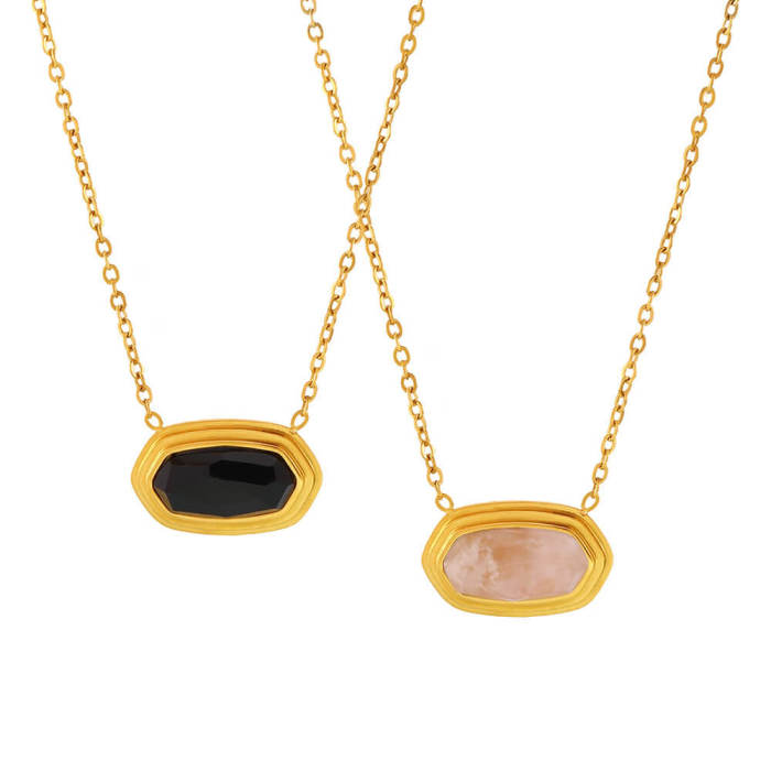 Wholesale Stainless Steel Onyx Necklace