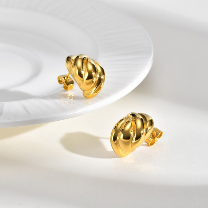 Gold Plated Knot Stud Earrings Wholesale