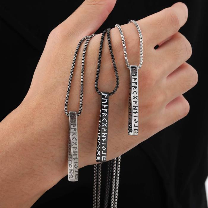 Wholesale Stainless Steel Viking Rune Mobius Bar Pendant