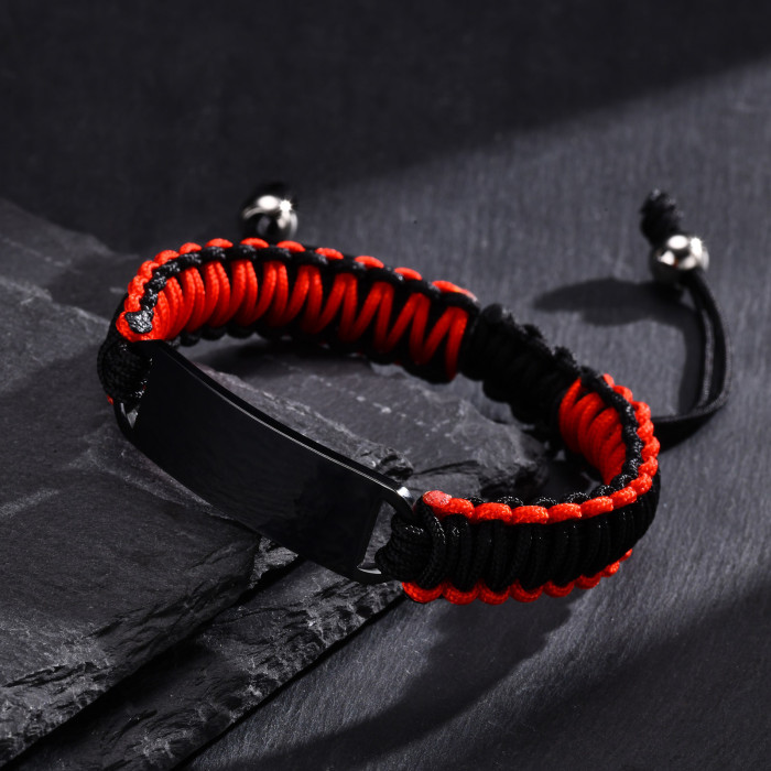Wholesale Stainless Steel Engraved Braided Bracelet