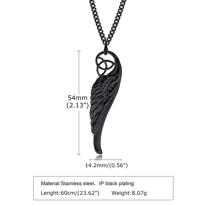 Wholesale Stainless Steel Celtic Feather Pendant