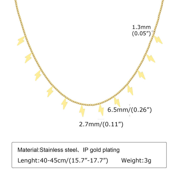 Wholesale Stainess Steel Love Moon Clover Lightning Cross Embellished Necklace