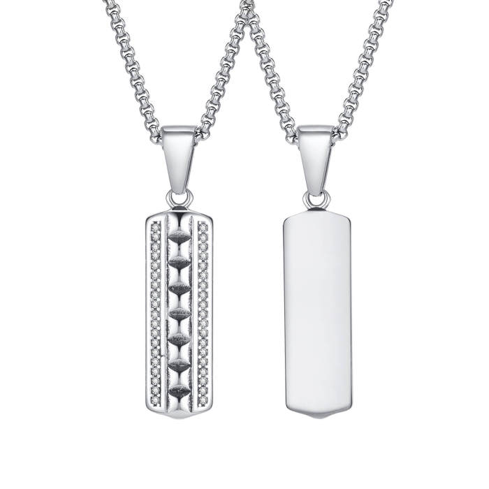 Wholesale Stainless Steel Vertical CZ Pendant