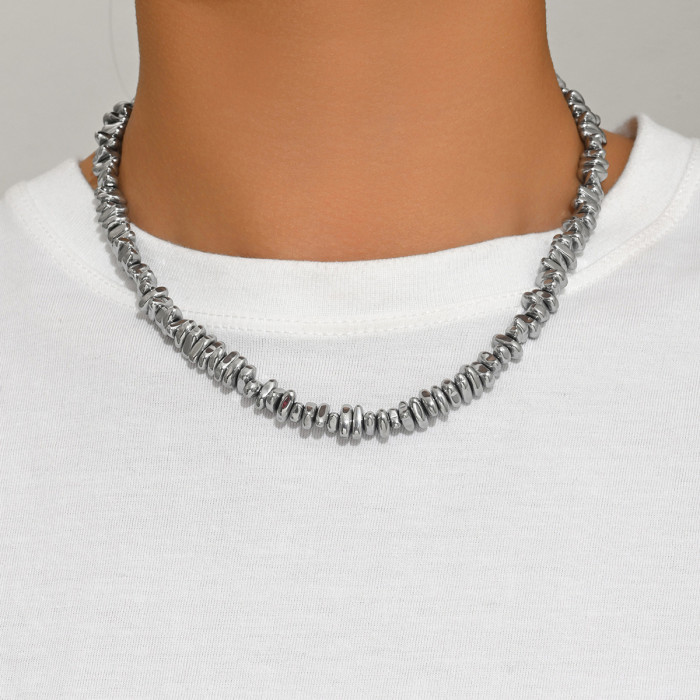 Wholesale Unisex Liquid Metal Beaded Necklace